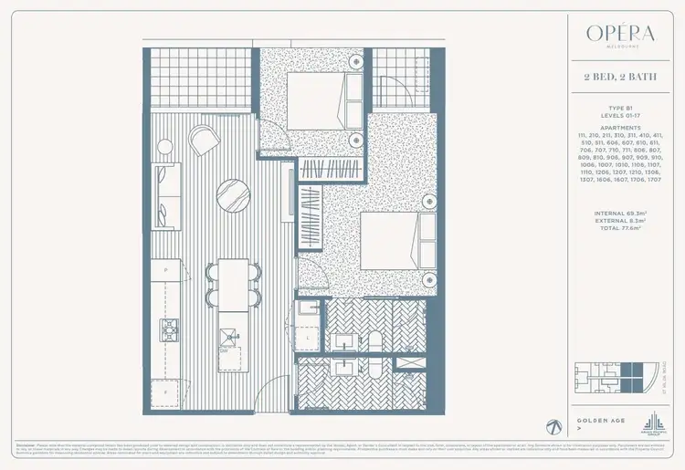 Floorplan of Homely apartment listing, 1106/450 St Kilda Road, Melbourne VIC 3004