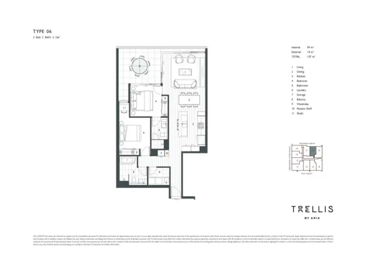 Floorplan of Homely apartment listing, 706/20 Edmondstone Street, South Brisbane QLD 4101