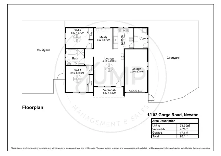 Floorplan of Homely unit listing, 1/102 Gorge Road, Newton SA 5074