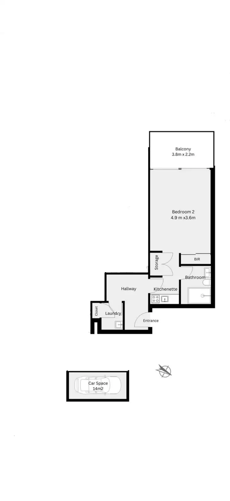 Floorplan of Homely studio listing, 1106B/5 Sterling Circuit, Camperdown NSW 2050