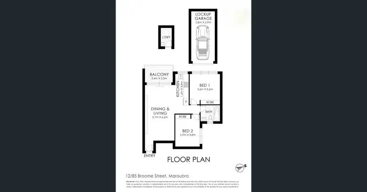 Floorplan of Homely apartment listing, 12/85 Broome Street, Maroubra NSW 2035
