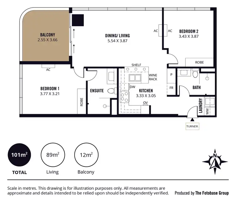Floorplan of Homely apartment listing, 2308/6 Penaluna Place, Adelaide SA 5000