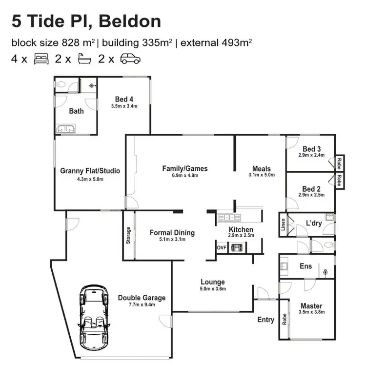 Floorplan of Homely house listing, 5 Tide Place, Beldon WA 6027