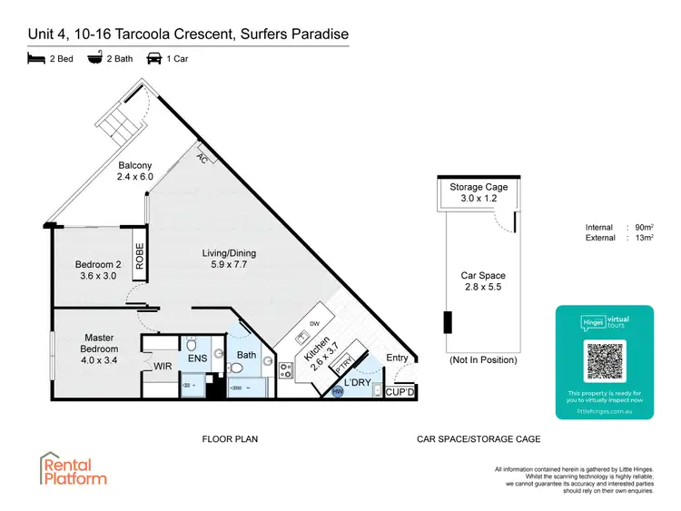 Floorplan of Homely unit listing, 4/10-16 Tarcoola Cres, Chevron Island QLD 4217