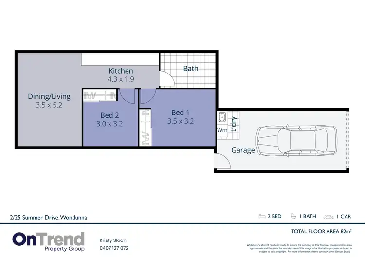 Floorplan of Homely unit listing, 25b Summer Drive, Wondunna QLD 4655