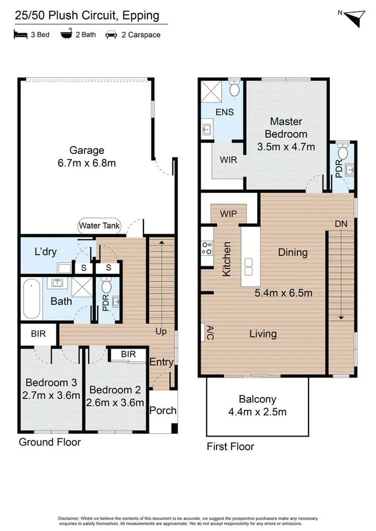Floorplan of Homely townhouse listing, 25/50 Plush Circuit, Epping VIC 3076