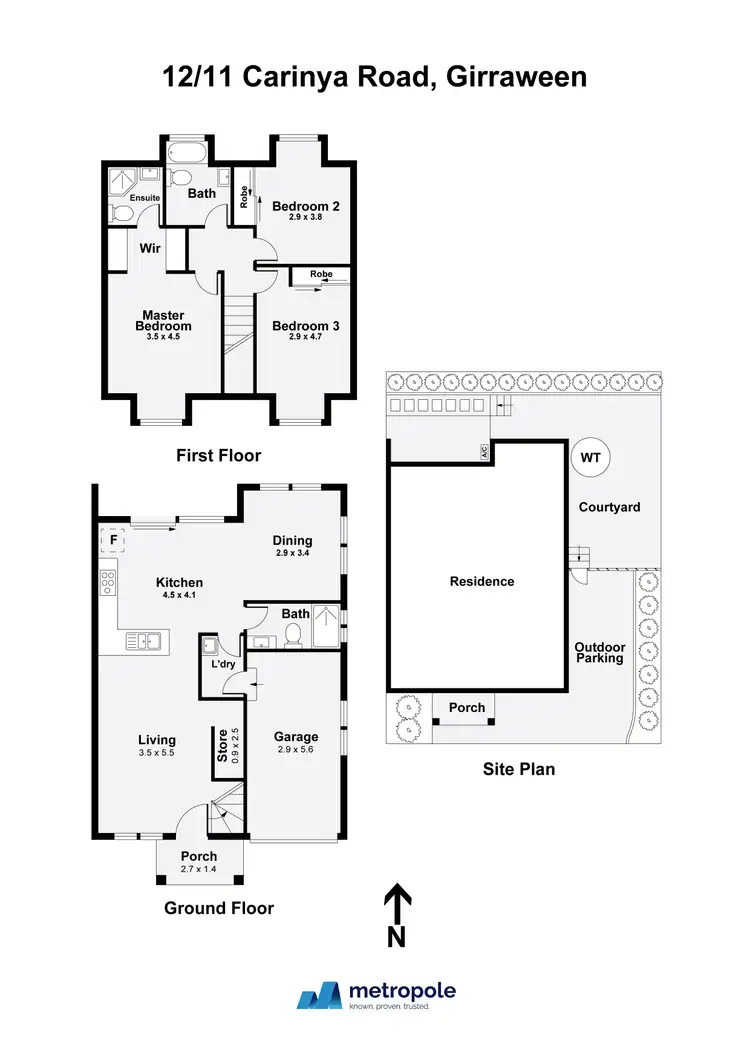 Floorplan of Homely townhouse listing, 12/11 Carinya Road, Girraween NSW 2145