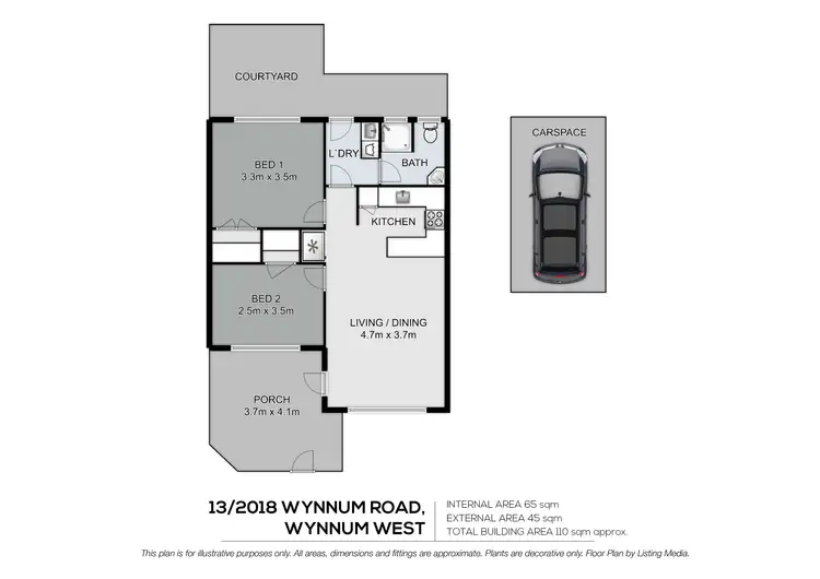 Floorplan of Homely villa listing, 13/2018 Wynnum Road, Wynnum West QLD 4178