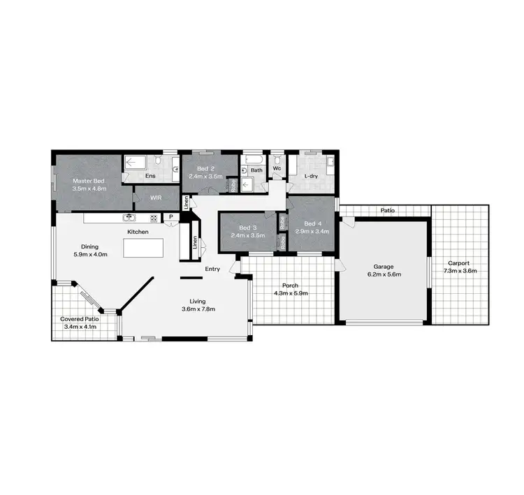 Floorplan of Homely house listing, 6 Kerry Crt, Banora Point NSW 2486