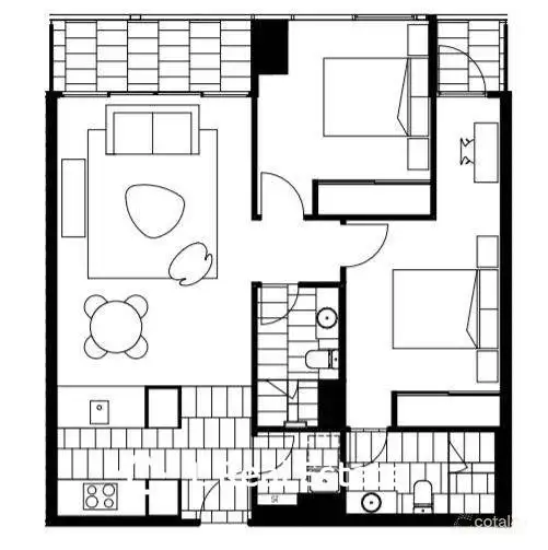 Floorplan of Homely apartment listing, 2603/155 Franklin Street, Melbourne VIC 3000