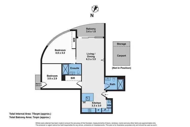 Floorplan of Homely apartment listing, 1303/70 Dorcas Street, Southbank VIC 3006