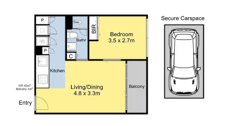 Floorplan of Homely apartment listing, 2413/33 Mackenzie Street, Melbourne VIC 3000