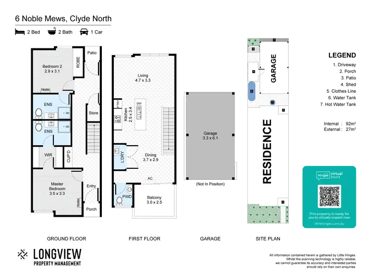 Floorplan of Homely townhouse listing, 6 Noble Mews, Clyde North VIC 3978