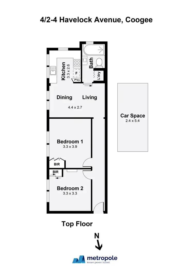 Floorplan of Homely apartment listing, 4/2-4 Havelock Avenue, Coogee NSW 2034