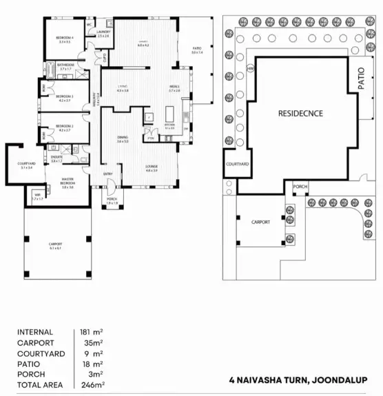 Floorplan of Homely house listing, 4 Naivasha Turn, Joondalup WA 6027