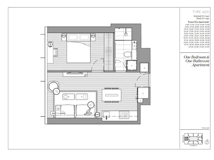 Floorplan of Homely apartment listing, 4308/462 Elizabeth Street, Melbourne VIC 3000
