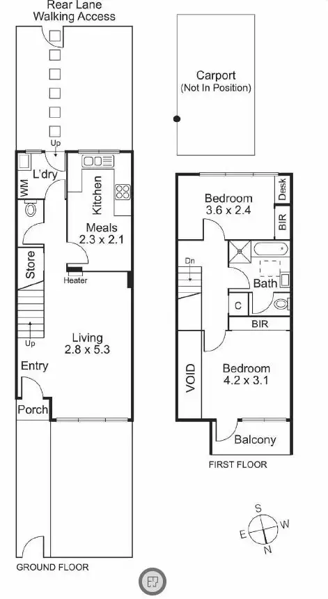 Floorplan of Homely townhouse listing, 9/16 Type Street, Richmond VIC 3121