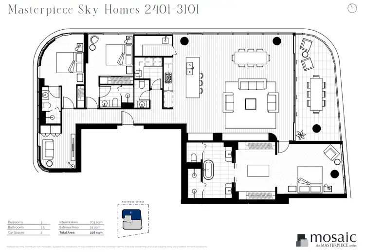 Floorplan of Homely apartment listing, 3101/4 Rosewood Avenue, Broadbeach QLD 4218