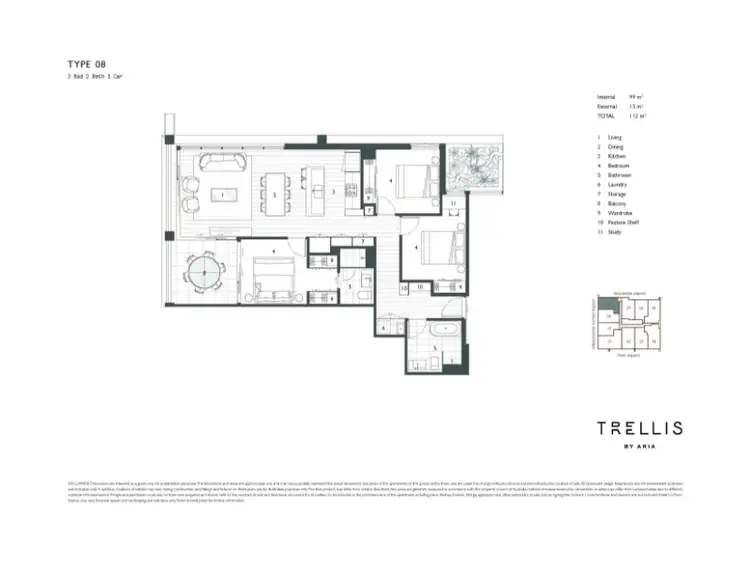 Floorplan of Homely apartment listing, 1008/20 Edmondstone Street, South Brisbane QLD 4101