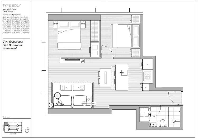 Floorplan of Homely apartment listing, 3309/462 Elizabeth Street, Melbourne VIC 3000