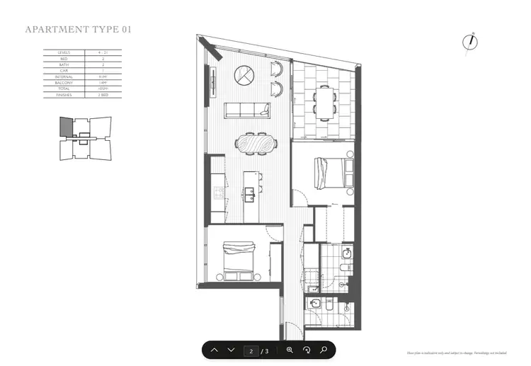 Floorplan of Homely apartment listing, 601/43 Peerless Avenue, Mermaid Beach QLD 4218