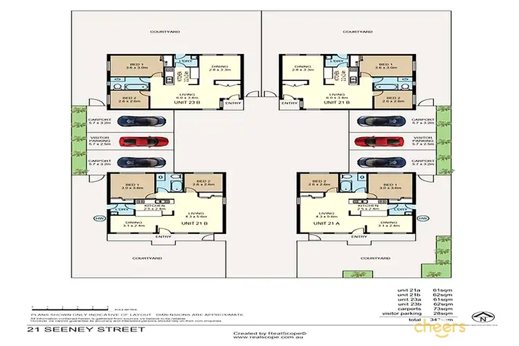 Floorplan of Homely unit listing, 1/23 Seeney St, Zillmere QLD 4034