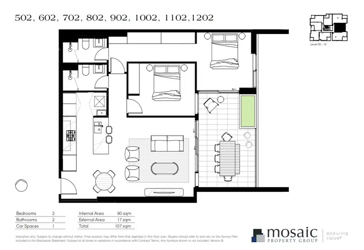 Floorplan of Homely apartment listing, 1102/28 Lissner Street, Toowong QLD 4066