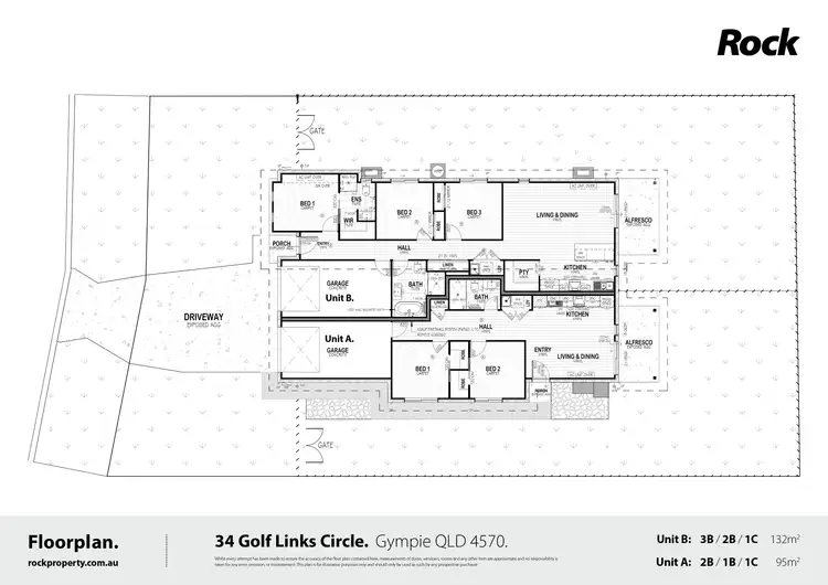 Floorplan of Homely semi-detached listing, 34a Golf Links Circle, Gympie QLD 4570