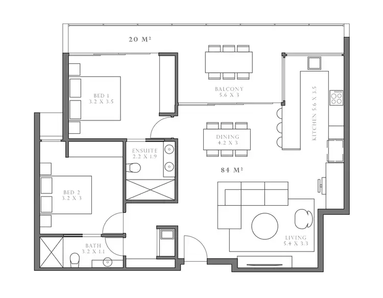 Floorplan of Homely apartment listing, 203/21 Canberra Tce, Kings Beach QLD 4551
