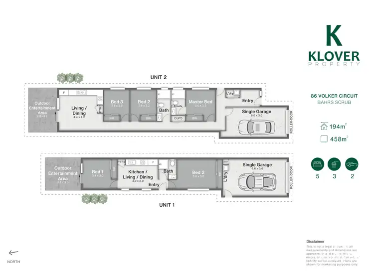 Floorplan of Homely semi-detached listing, 1/86 Volker Circuit, Bahrs Scrub QLD 4207