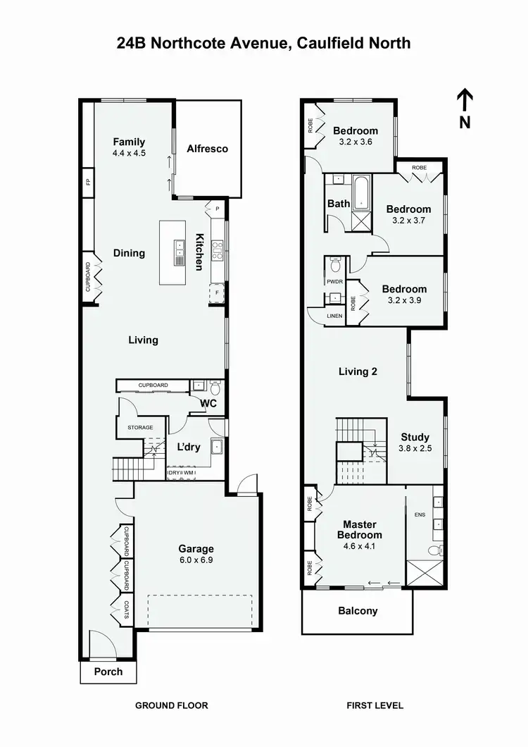 Floorplan of Homely townhouse listing, 24B Northcote Avenue, Caulfield North VIC 3161