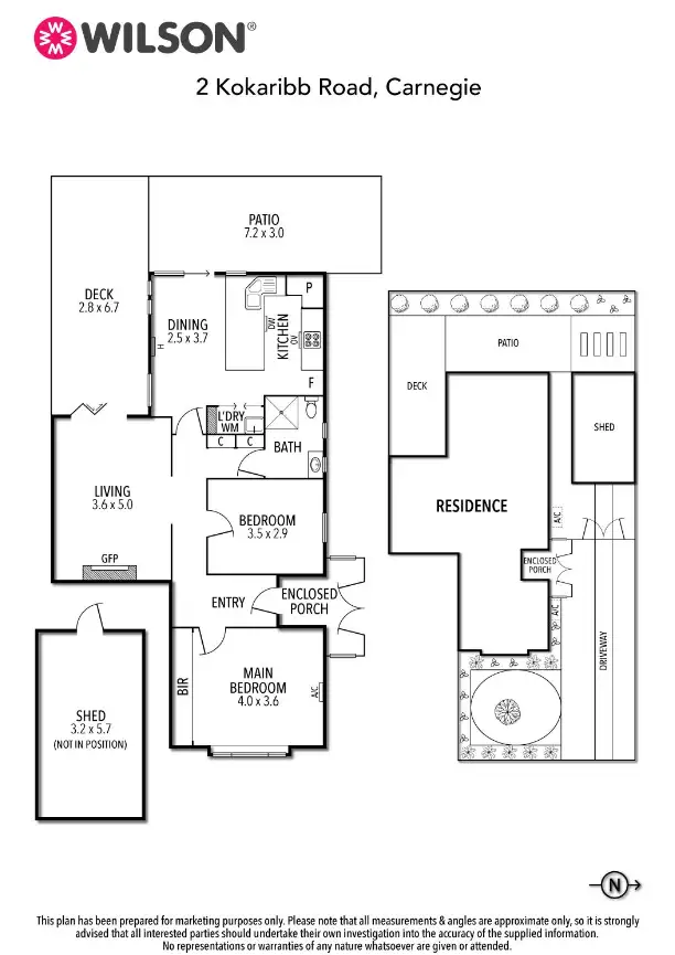 Floorplan of Homely semi-detached listing, 2 Kokaribb Road, Carnegie VIC 3163