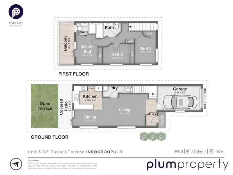 Floorplan of Homely townhouse listing, 6/87 Russell Terrace, Indooroopilly QLD 4068