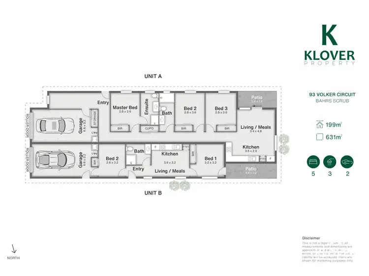 Floorplan of Homely semi-detached listing, 1/93 Volker Circuit, Bahrs Scrub QLD 4207