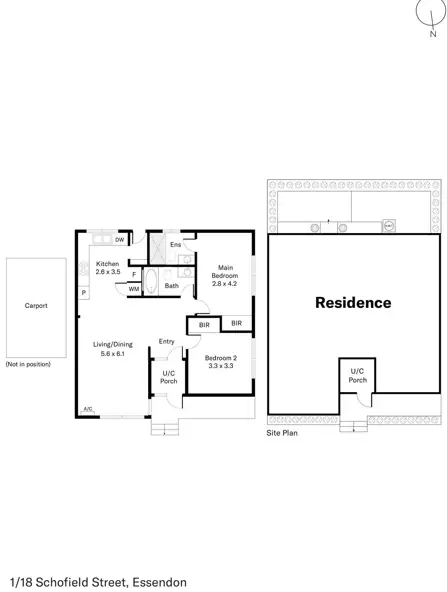 Floorplan of Homely villa listing, 1/18 Schofield Street, Essendon VIC 3040