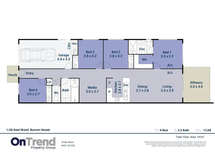 Floorplan of Homely semi-detached listing, 1/25 Keel Street, Burrum Heads QLD 4659