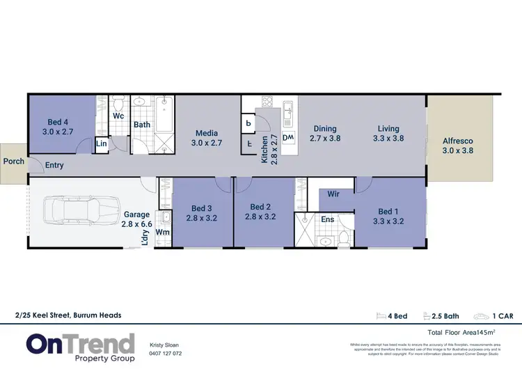 Floorplan of Homely semi-detached listing, 2/25 Keel Street, Burrum Heads QLD 4659