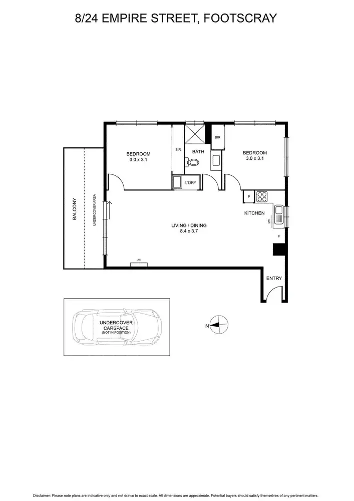 Floorplan of Homely apartment listing, 8/24 Empire Street, Footscray VIC 3011