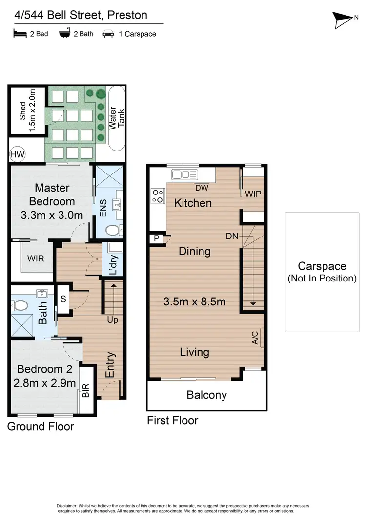 Floorplan of Homely townhouse listing, 4/544 Bell Street, Preston VIC 3072