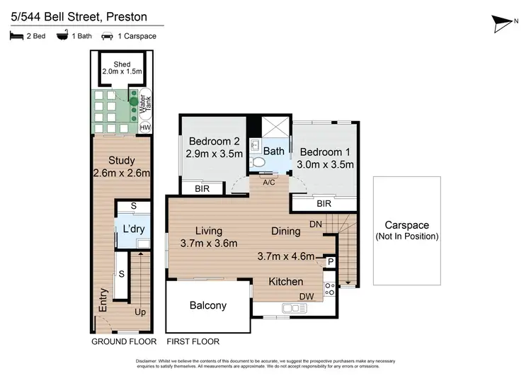Floorplan of Homely house listing, 5/544 Bell Street, Preston VIC 3072