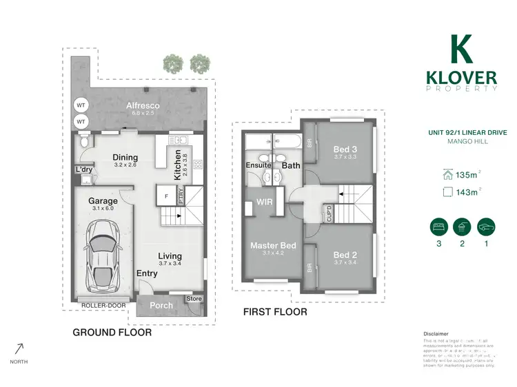 Floorplan of Homely townhouse listing, 92/1 Linear Drive, Mango Hill QLD 4509
