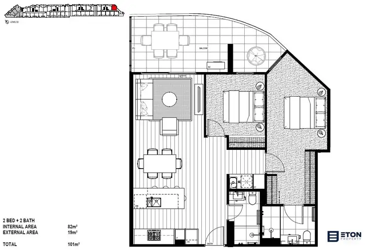 Floorplan of Homely apartment listing, 202D/18 Koolkuna Lane, Hampton VIC 3188