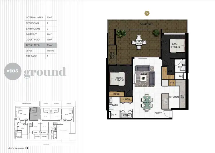 Floorplan of Homely apartment listing, 105/16-26 Archer Street, Upper Mount Gravatt QLD 4122