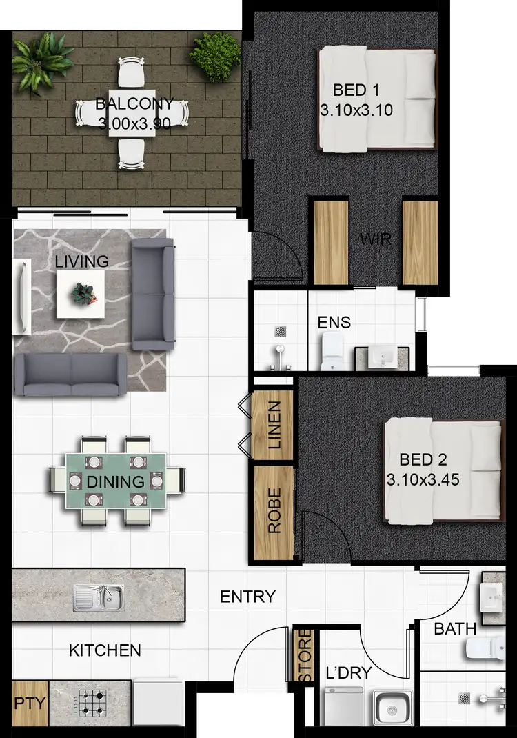 Floorplan of Homely unit listing, 409/18-26 Mermaid Street, Chermside QLD 4032