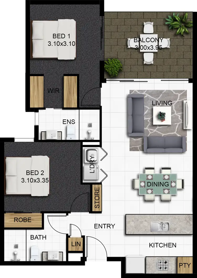 Floorplan of Homely apartment listing, 308/18-26 Mermaid Street, Chermside QLD 4032