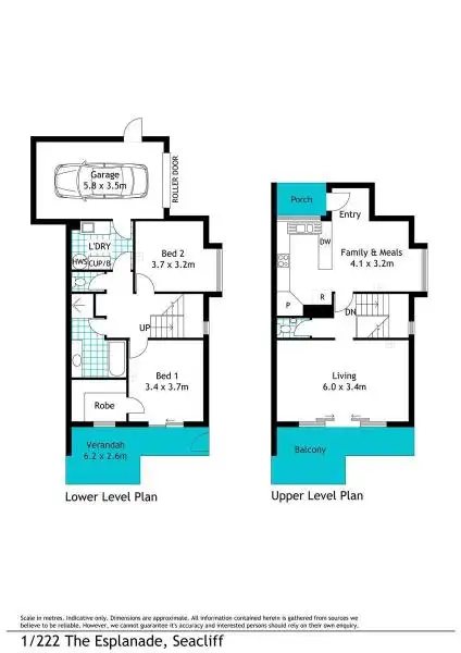 Floorplan of Homely unit listing, 1/222 Esplanade, Seacliff SA 5049