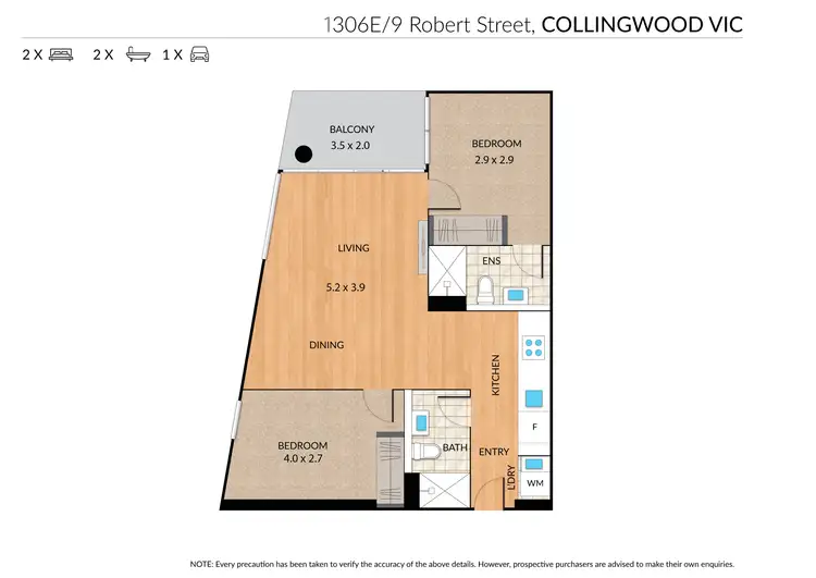 Floorplan of Homely apartment listing, 1306E/9 Robert Street, Collingwood VIC 3066