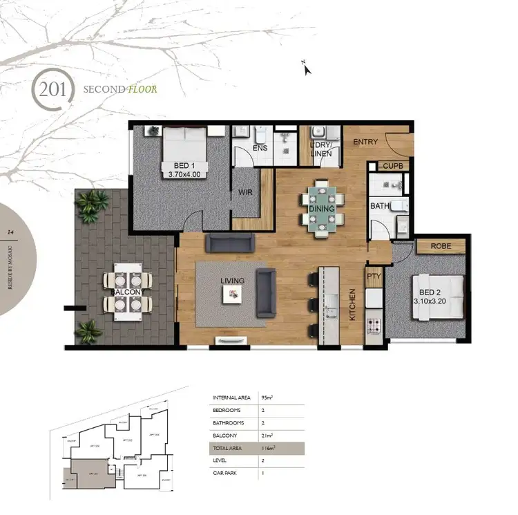 Floorplan of Homely apartment listing, 201/24 Norman Crescent, Norman Park QLD 4170