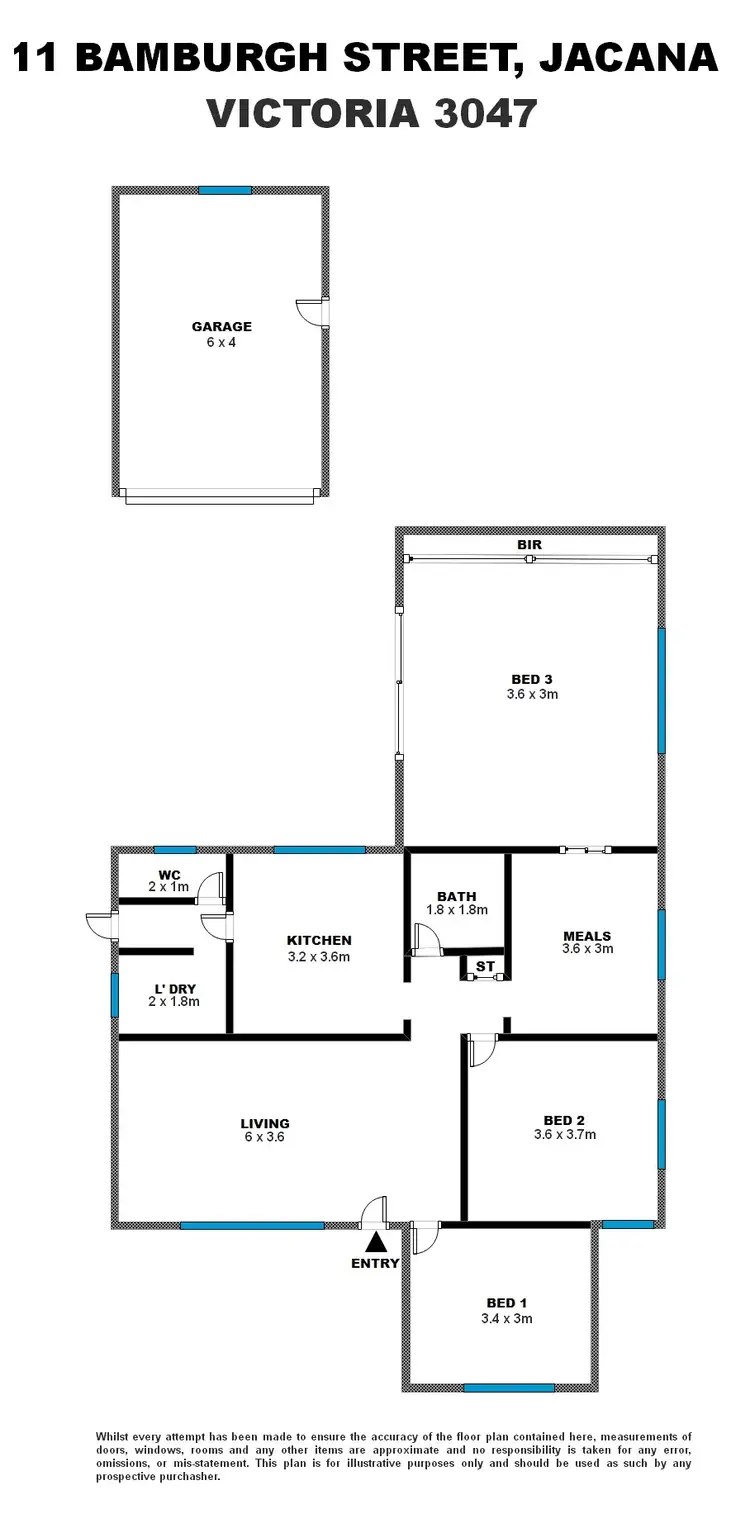 Floorplan of Homely house listing, 11 Bamburgh Street, Jacana VIC 3047