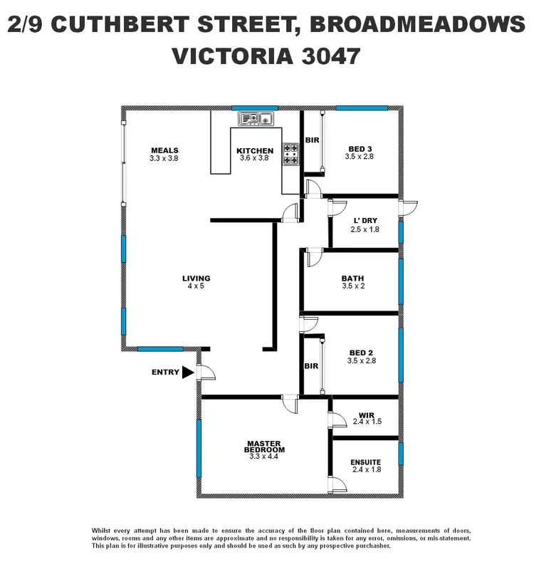 Floorplan of Homely villa listing, 2/9 Cuthbert, Broadmeadows VIC 3047